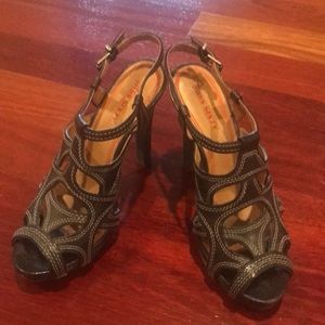 Miss Sixty sandal heels rugged soles 37.5 7.5 EUC